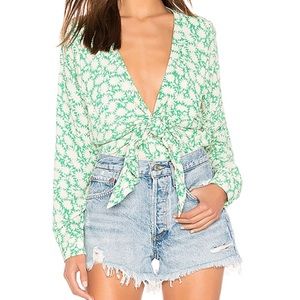 Capulet Daria Green Floral Bodysuit size S